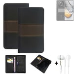 Wallet Case + headphones for Realme 11 Pro Protective Cover Brown