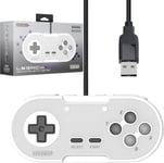 Retrobit Legacy 16 Manette Usb Filaire Pour Switch/Pc/Steam/Raspberry Pi Gris