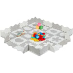 Relaxdays - Tapis de sol puzzle 52 pièces, mousse eva, sans polluants, 1,4 m2, dalle jeu bébé, diff motifs, gris/blanc