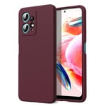 Byvuwiay Coque pour Xiaomi Redmi Note 12 4G, Ultra Mince Premium Housse Souple en Silicone Liquide, Coque de Protection pour Xiaomi Redmi Note 12 4G - Bordeaux