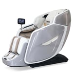 GLOBAL RELAX | Daruma 4D Fauteuil de Massage | Gris | Commande Vocale par IA | Rail de Massage SL +130 cm | Thermothérapie | Pressothérapie | Gravité 0 | Espace Zéro | Écran Tactile LCD 6,7" I Son 3D