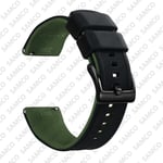 (18mmBlack Army Green 4)Nopeasti irroitettava kumikellon ranneke, silikoniranneke Huawei Samsung Garmin -kellon vaihtoranneke - kellon rannekkeet