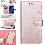 Luxueux Etui Portefeuille Housse Samsung Galaxy S7 Edge Housse Antichoc Protection Housse Samsung Galaxy S7 Edge Or