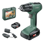 Bosch Home and Garden Perceuse-visseuse sans fil Bosch - UniversalDrill 18 (2 batteries 18V-1,5Ah et chargeur, livré avec deux embouts de vissage et coffret)