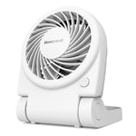 Honeywell Small Turbo Battery/USB Portable Adjustable Foldable Desktop Fan White