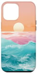 Coque pour iPhone 15 Pro Max Wavy Colors Minimal Beachly Sunset Phone Cover