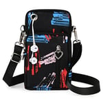 Aucuu Petit Sacoche Telephone Portable Femmes, Sac Téléphone Portable Femme avec Bandoulière Réglable, Oxford Tissu Crossbody Pochette Sacoche Running Armbag pour Téléphone 7''(avec Prise casque), #7