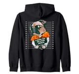 Bulldog Mugshot ''A Good Guy in a Bad World '' | Fun Inmate Zip Hoodie