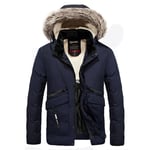 Doudoune Homme De Marque Épaississant À Capuche Detachable Manteau Homme Chaud Fourrure Parka Hommes Hiver -Zs306871