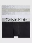 Calvin Klein Steel Recycled Cotton Blend Trunks, Pack of 3