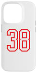 Coque pour iPhone 14 Pro Numéro #38 Blanc Rouge Sport Numéro 38