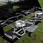 Double Burner Gas Stove Portable 2 Burnenum Alloy Camp Picnic Cooker(Black ) New