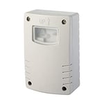 Electraline 58064, Interrupteur crépusculaire avec programmation, Nuit, Minuterie, pour usage externe IP44, Blanc