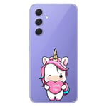 Coque galaxy A14 4G et 5G licorne coeur kawaii I love you