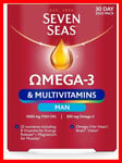 OMEGA-3 & MULTIVITAMINS MAN 100MG FISH OIL 30 DUO PACK NEW - SEVEN SEAS HEALTHY