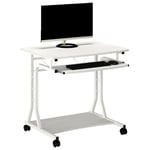 SIX - Petit Bureau Informatique - Roulant - Bois Blanc