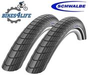 2 x Schwalbe Big Apple 26 x 2.0 Reflective Wall Cycle tyres