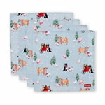 Cooksmart Set of 4 British Designed Christmas Napkins | Christmas Table Napkins For Parties, Events & Xmas Dinners | Cotton Xmas Napkins For All Festive Occasions - Christmas On the Farm