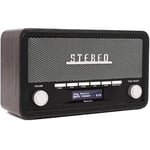 Denver Radio Dab Bluetooth - Radio Dab Portable (Dab+/ FM) - Radio Numérique - Vintage - Dimmer - Bois - DAB18DG