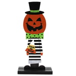 Halloween Pumpa Man Häxa Ornament Trähantverk Dekoration Spökhus Rekvisita Hemfest TillbehörD