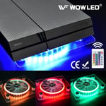 WOWLED USB RGB LED Cooler Cooling Fan Stand Remote Control for XBOX PS4 Laptop