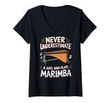 Womens Musician Vibraphonist Never Underestimate A Girl Marimba V-Neck T-Shirt