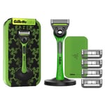 Gillette Labs with Exfoliating Bar Razor, Razer Limited Edition, Travel Case - 5 Blades