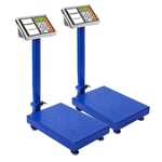 SOGA 2X 300kg Electronic Digital Platform Scale Computing Shop Postal Weight Blue - Kitchen Scales - 300kgPlatformScalesBlueX2