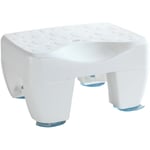Tabouret de baignoire Secura, petit siège de baignoire antidérapant avec surface structurée et écoulement d'eau, charge jusqu'à 150 kg, plastique
