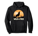 Lone Wolf Howling at the Moon Jackal Animal Gift Men Women Pullover Hoodie