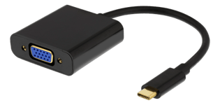 Deltaco USB-C till VGA Adapter med ljud, USB 3.1 - Svart