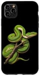 Coque pour iPhone 11 Pro Max Amoureux Drôles De Python D'arbre Vert, Serpents, Reptiles