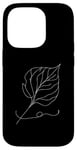 iPhone 14 Pro One Line Art Drawing Lilac Leaf Case