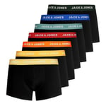 JACK& JONES 7-Pack Boxer Briefs Basic Trunks Short Underwear Logo Pattern Design JACVITO, Colours:Black, Pant size:L