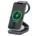 Daewoo Wireless Charger, 3-In-1 Magnetic Wireless Charger Stand, Qi Certified, Fast Charge, Supports Apple Devices Including MagSafe Case And Qi Enabled Earphones For Home And Travel