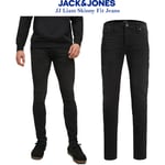 Jack & Jones Liam Men's Skinny Fit Jeans Zip Fly Casual Stretch Black Denim Pant