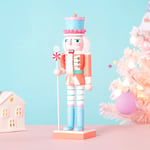 25Cm Wooden Nutcracker Ornament Candy Series Soldier Statues Handcraft Doll Toy