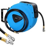 BAKAJI 8052877974160 Hose Reel 30 mt Connection 1/4" Wall Mount Automatic Lock System, Space Saving Accessory Compressor Compressed Air Pressure Max 18 Bar, 30mt