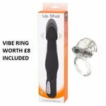 Up Shot Thrusting Anal 6 Inch Vibrator Waterproof Silicone Sex Toy + PENIS RING
