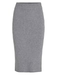 Viril Pencil Hw Knit Skirt - Noos Knälång Kjol Grey Vila