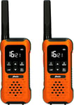 Fr300 Walkie Talkie Pour Enfants-Equipement Radio,Portee De 10 Km-Walky Talky Avec Canaux Ipx4-16-Fonction Vox 2,5 Mm-Orange