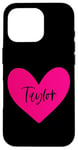 Coque pour iPhone 16 Pro Pink Taylor Prénom Cœur Amour Femme Fille Amie Personnalisé