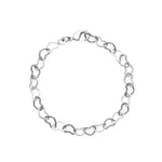 Heart Chain Bracelet Rhodium