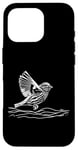 Coque pour iPhone 16 Pro Line Art Oiseau et Ornithologue Pin Siskin