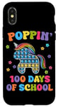 Coque pour iPhone X/XS La licorne des 100 jours d'école de Poppin'