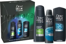 Dove Men+Care Clean Comfort Trio Gift Set body wash, 2-in-1 shampoo & and gifts