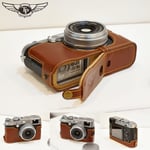 Genuine real Leather Half Camera Case bag Cover for FUJIFILM X100 X100S Open