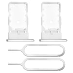 2Pcs Dual SIM Card Slot Tray Holder SD Holder for Samsung Galaxy S21 5G Silver