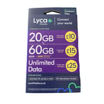 Lyca Mobile PAYG Pay As You Go Sim Card 4G 5G (Runs on EE Network in UK)