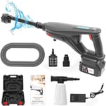 Cordless pressure washer,Brushless Motor portable jet wash 50 Bar/725 PSI with 20000mA Battery.portable power washer,6-in-1 Nozzle,5m Hose For Garden, Patio, Car Wash & More.… (Black)